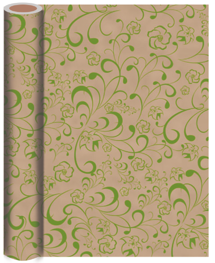 30″ x 1200′ Kraft Pattern Paper Roll- Lime